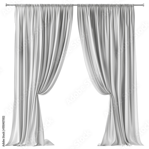 Elegant dark gray satin curtain with luxurious folds, perfect for home decor, stage backdrops, or event styling.