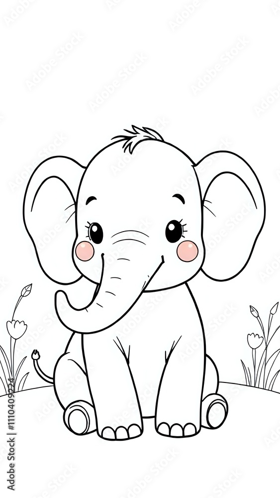 Obraz premium baby elephant cartoon