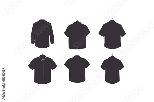 mens short sleeve shirts fashion flat sketch vector illustration