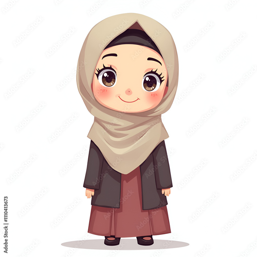 Cute Muslim Girl Chibi Character Cute Muslim Girl Chibi Character