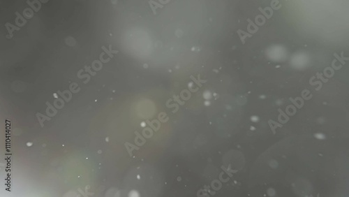 Canvas Print Many dust particles floating falling down in light on empty background with spotlight from above