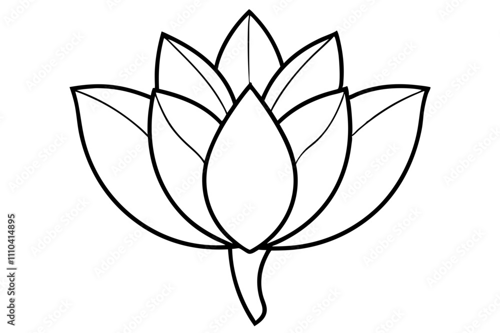 Obraz premium A simple Flower Bud line art vector white background