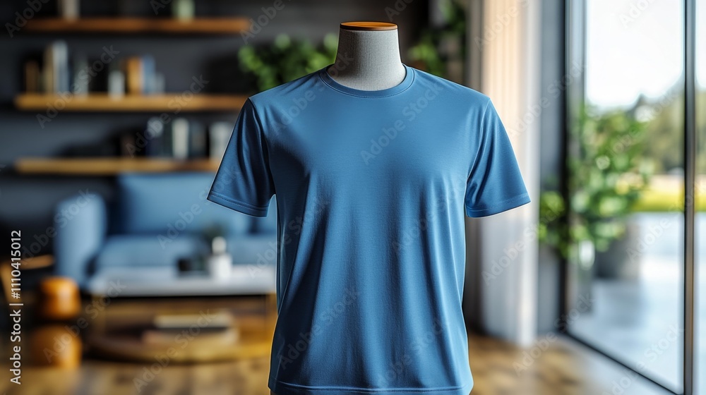 3D Render Mockup of Light Blue Long Sleeve T-shirt on Mannequin Multiple Views. Generative AI 3D Render Mockup of Light Blue Long Sleeve T-shirt on Mannequin Multiple Views. Generative AI