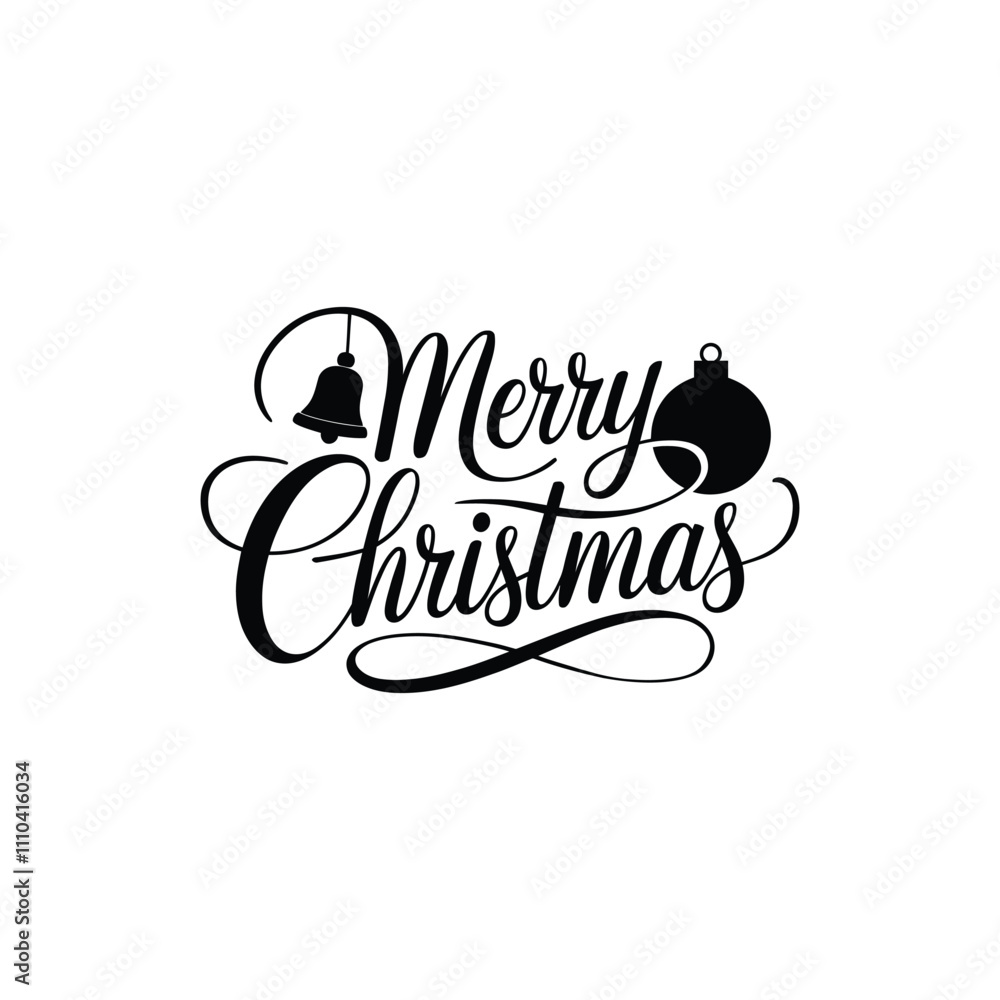 Merry Christmas lettering typography Vector holiday illustration element design Merry Christmas lettering typography Vector holiday illustration element design