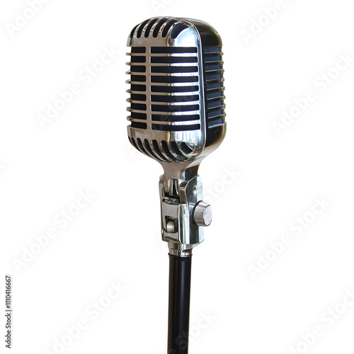 Retro Microphone Isolated on White Background