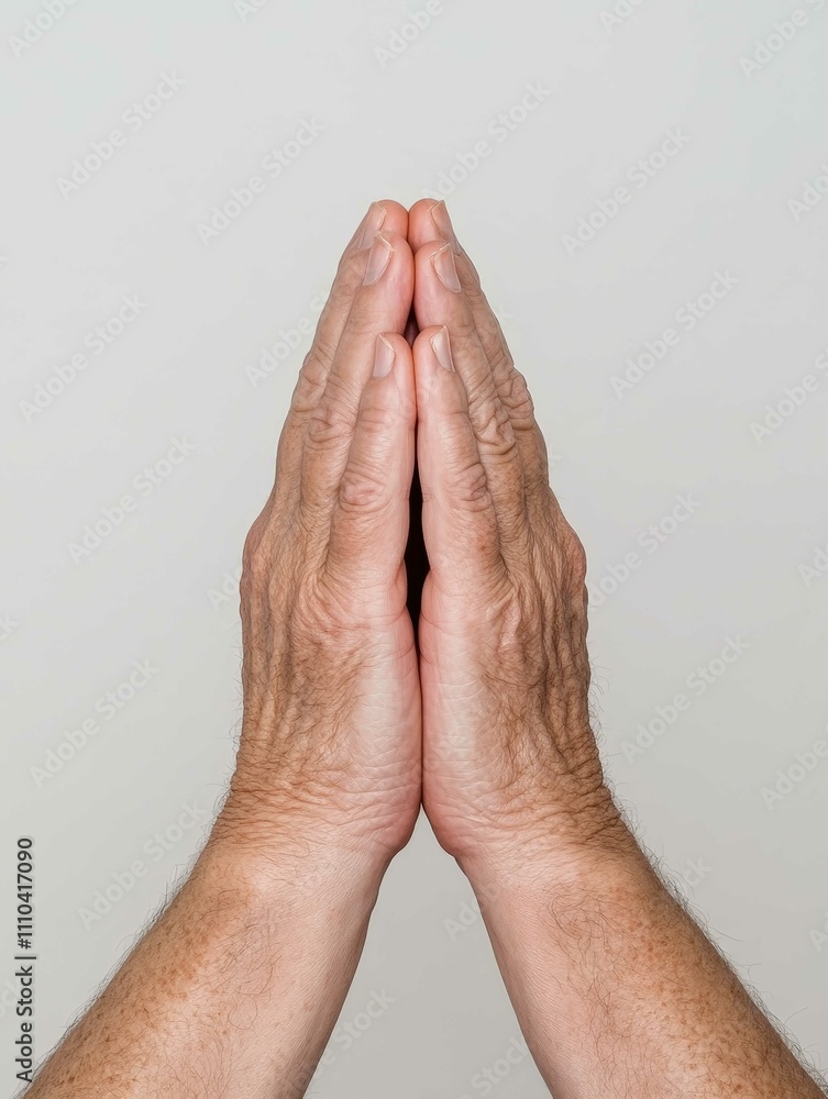Fototapeta premium Prayer Hands in Soft Golden Light