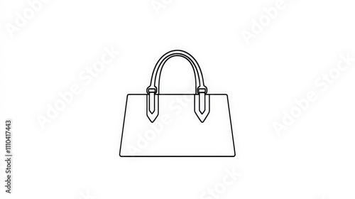 Minimalist Outline of a Stylish Handbag on a Plain Background