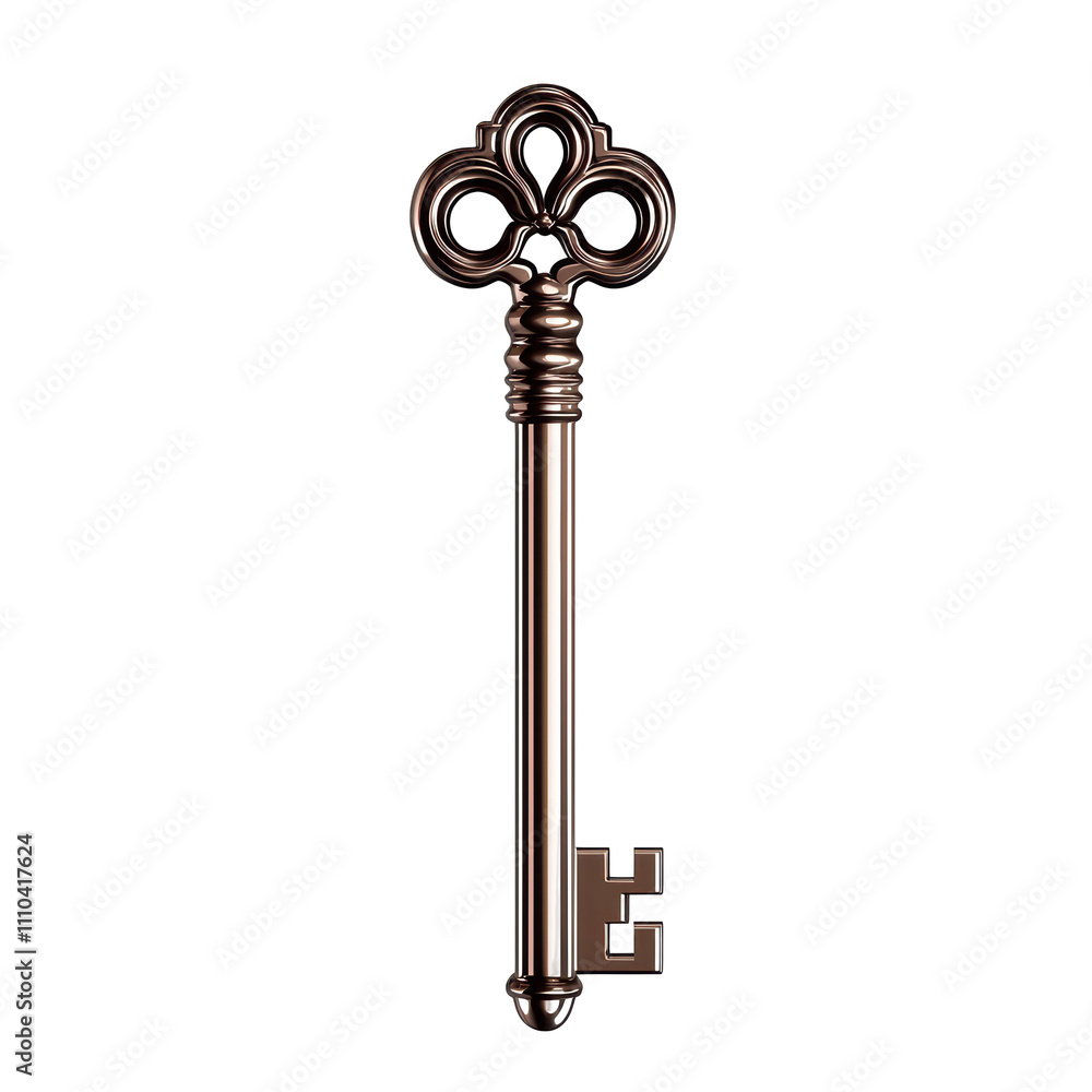 Antique bronze key with intricate design and ornate handle, symbolizing mystery and security. Perfect for vintage themes or decorative purposes. isolated on transparent background Antique bronze key with intricate design and ornate handle, symbolizing mystery and security. Perfect for vintage themes or decorative purposes. isolated on transparent background