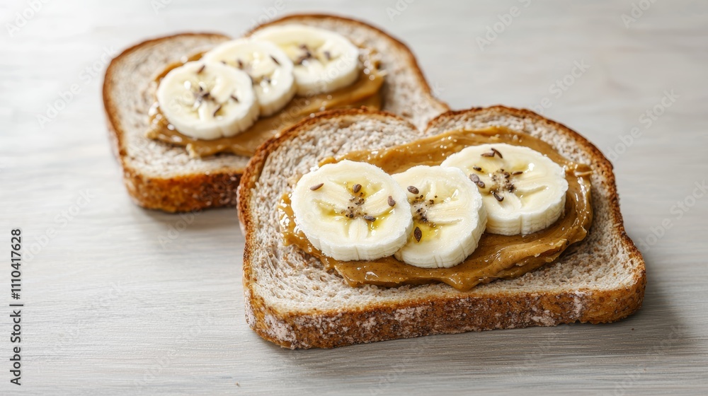 Sweet Banana, Peanut Butter Toast, A simple, delicious breakfast or snack Sweet Banana, Peanut Butter Toast, A simple, delicious breakfast or snack