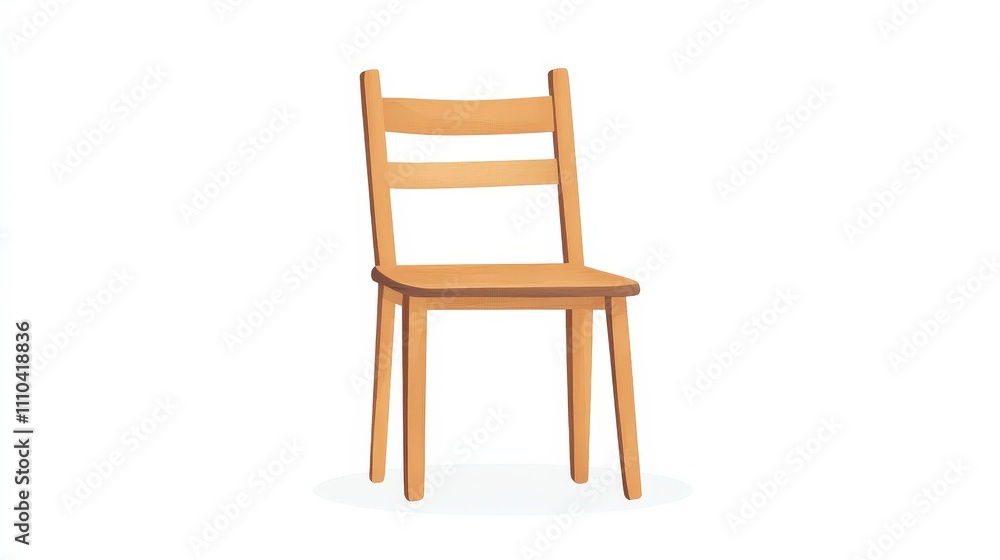 Simple Wooden Chair with Clean Lines and Natural Finish Simple Wooden Chair with Clean Lines and Natural Finish
