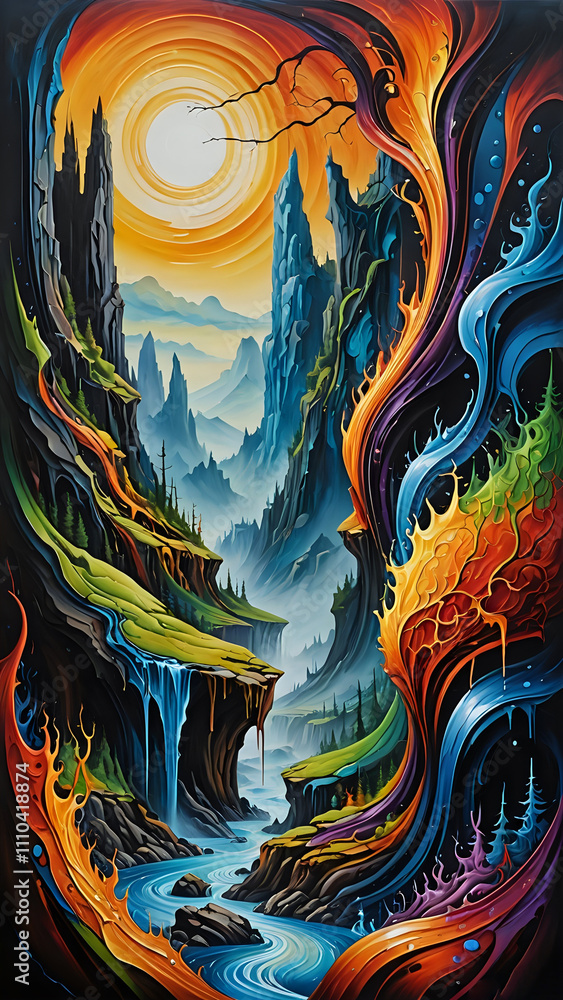 Psychedelische Abstraktion Die Unwirklichkeit einer fremden Landschaft 9х16. Hintergrund für das Design 2. Psychedelische Abstraktion Die Unwirklichkeit einer fremden Landschaft 9х16. Hintergrund für das Design 2.