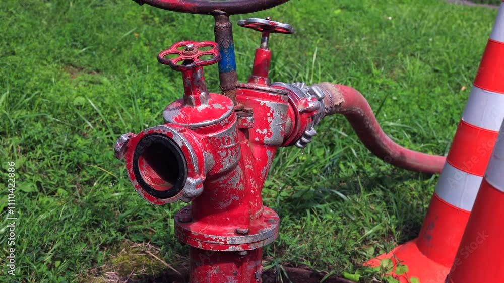 Water Extraction From Fire Hydrant Hose. Water Extraction From Fire Hydrant Hose.