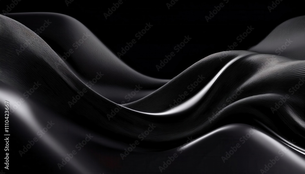 A sleek, flowing black fabric creates an elegant wave pattern against a dark backdrop, showcasing texture and depth. A sleek, flowing black fabric creates an elegant wave pattern against a dark backdrop, showcasing texture and depth.