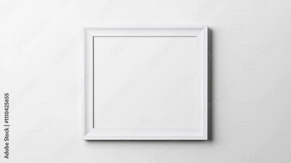 Empty White Frame on Minimalist Background for Artwork Display Empty White Frame on Minimalist Background for Artwork Display