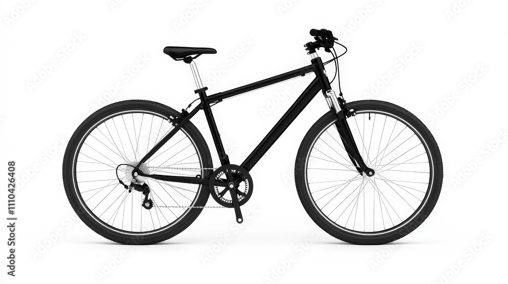 Obraz premium Black Mountain Bicycle Isolated on White Background for Purchase