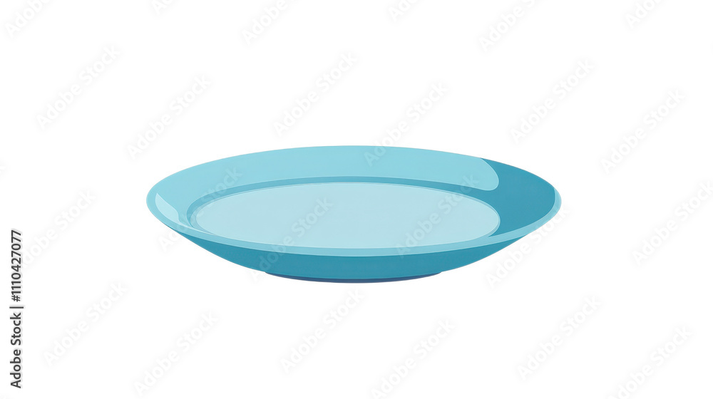 Blue Plate Isolated on White Background for Creative Uses Blue Plate Isolated on White Background for Creative Uses