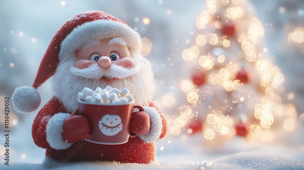 Jolly Santa Claus, laden with gifts, strides through a snowy winter wonderland. Presents tumble from his overflowing sack, creating a magical trail. Jolly Santa Claus, laden with gifts, strides through a snowy winter wonderland. Presents tumble from his overflowing sack, creating a magical trail.