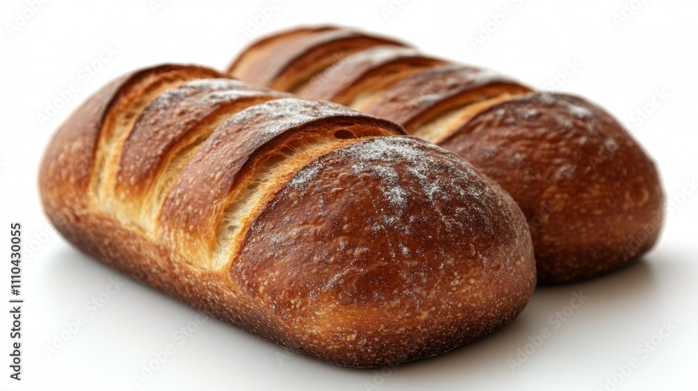Christmas Bread Loaf Dusted with Sugar. Generative AI Christmas Bread Loaf Dusted with Sugar. Generative AI