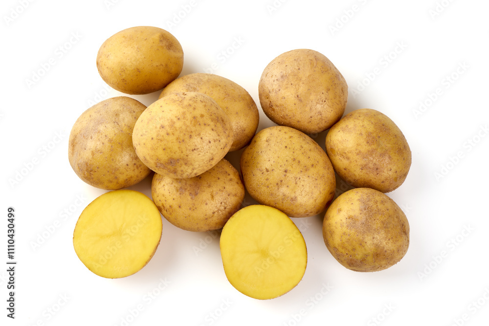 Fresh potatoes, organic potato, isolated on white background. Fresh potatoes, organic potato, isolated on white background.