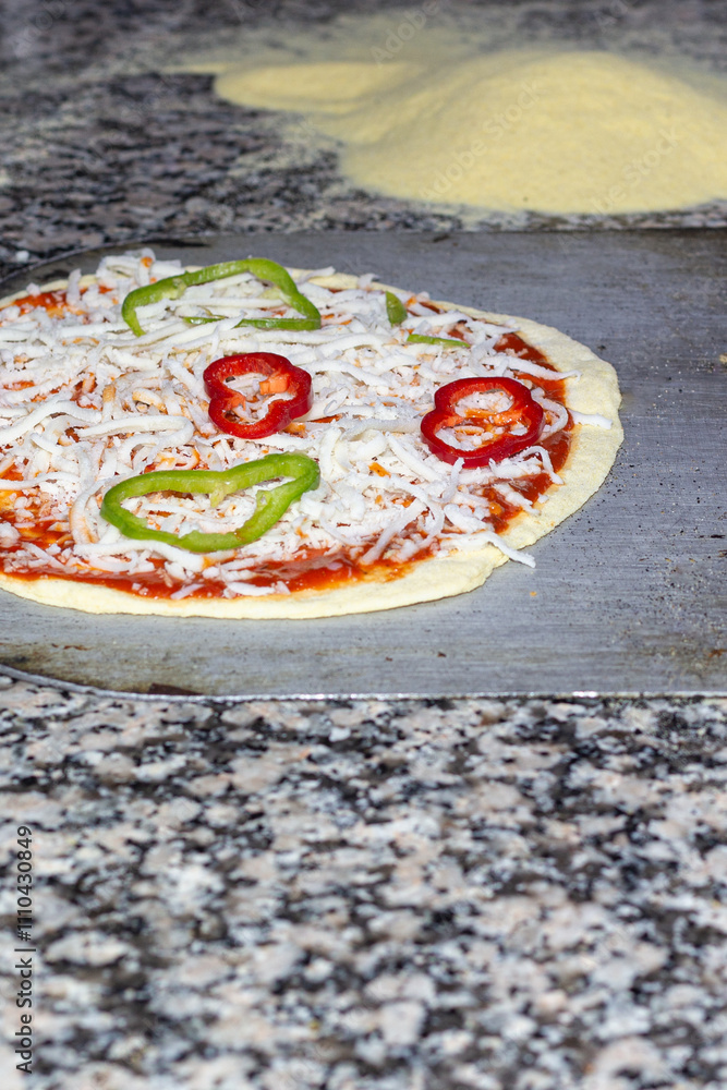 A modern twist on a classic: pizza topped with fresh bell peppers. Simple, flavorful, and perfect for those who cherish authentic tastes.