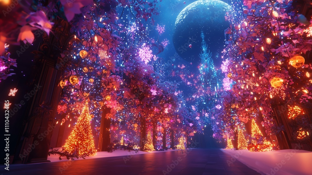 非現実的で夢のような幻想的な世界_クリスマスツリー 非現実的で夢のような幻想的な世界_クリスマスツリー