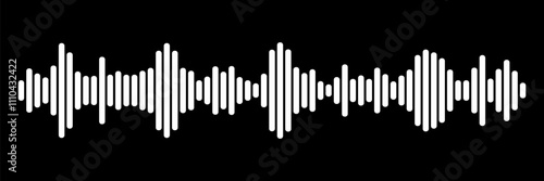 Sound Wave Symbol of Equaliser. Isolated on black background.