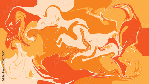 Orange Liquid Gradient Background, Abstract Liquify Fluid Texture Marble Wallpaper Vector