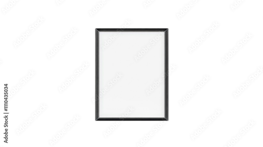 Empty Picture Frame with Silver Border on White Background Empty Picture Frame with Silver Border on White Background