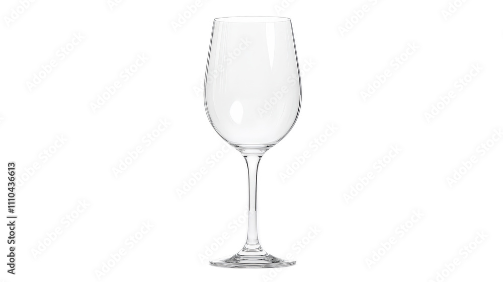 Empty Glass Wine Goblet on White Background with Reflection Empty Glass Wine Goblet on White Background with Reflection