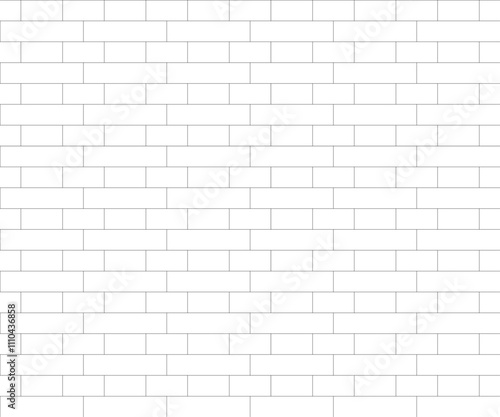 White brick wall texture background vector. English Bond Tiles pattern vector. Brick wall hatch pattern.

