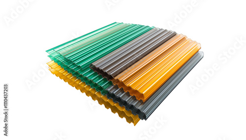 Translucent Polycarbonate Roof Panels in Multiple Colors – High-Quality Vector Design