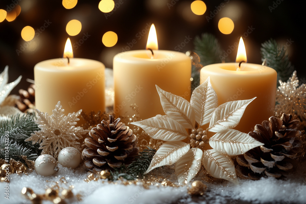 christmas decoration with candle