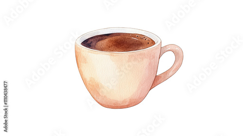 Hand-painted watercolor illustration of a cozy coffee cup
