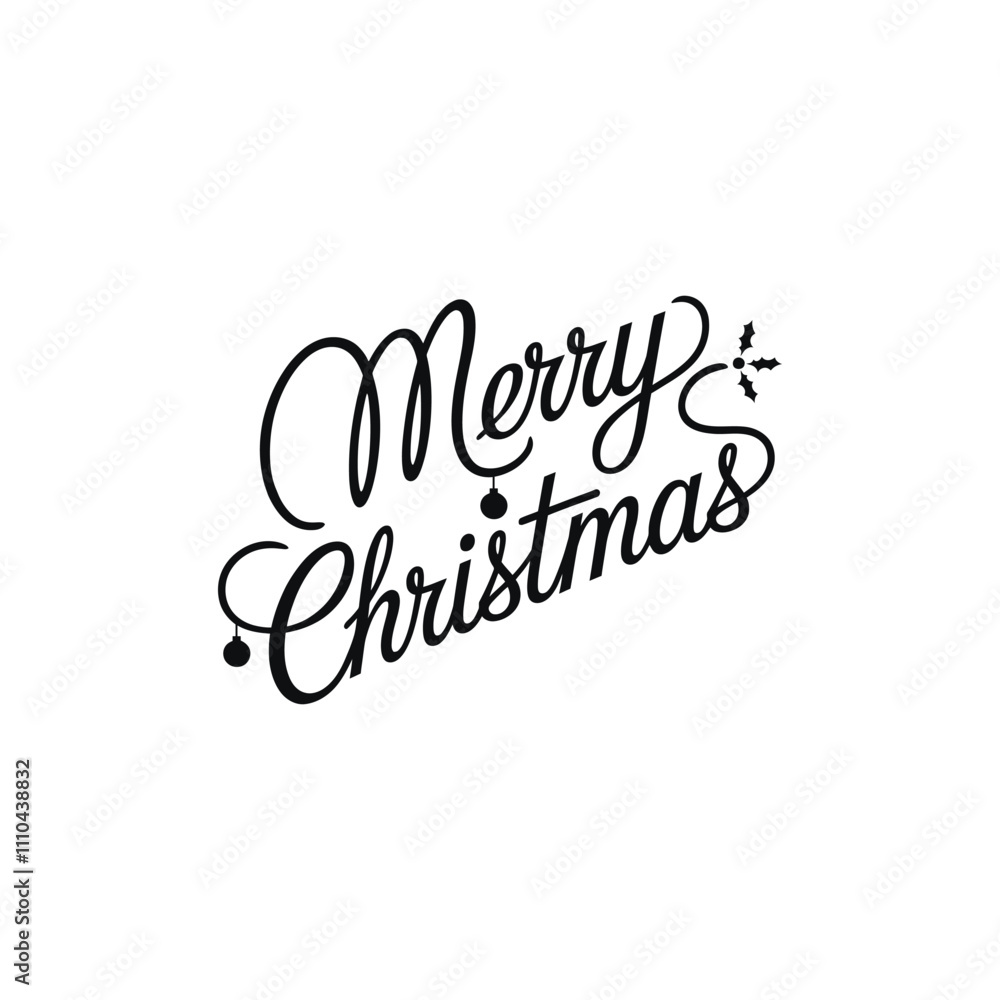 Merry Christmas lettering typography Vector holiday illustration element design Merry Christmas lettering typography Vector holiday illustration element design