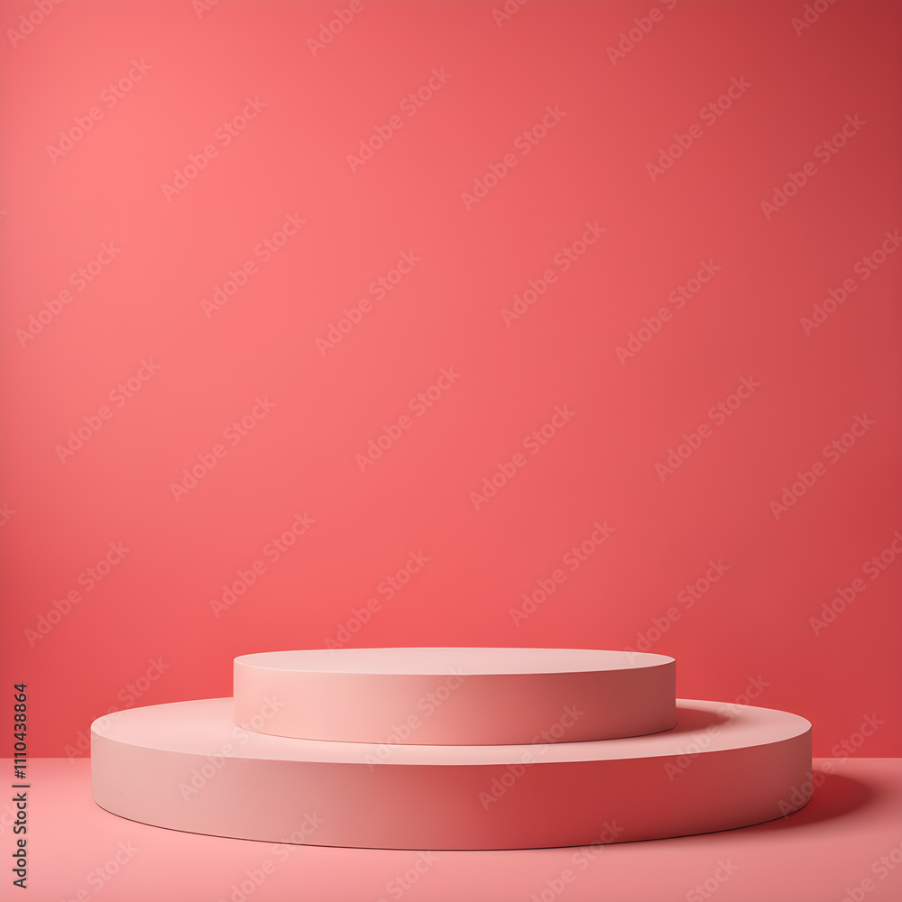 Abstract minimal scene with geometric forms. Pink podium for your design. Abstract minimal scene with geometric forms. Pink podium for your design.