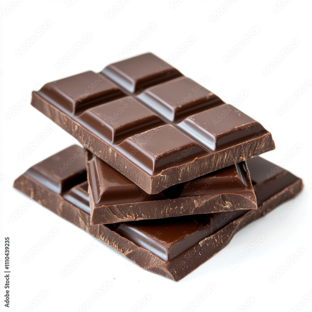 A Stack of Delicious Dark Chocolate Bars Close-Up Photography on White Background Sweet Treat Indulgence A Stack of Delicious Dark Chocolate Bars Close-Up Photography on White Background Sweet Treat Indulgence
