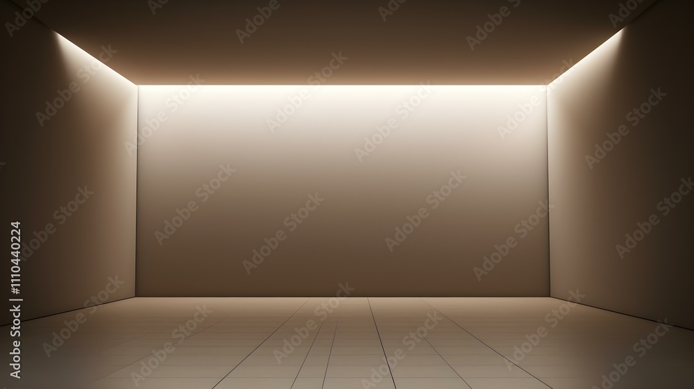 Empty light brown Room with beautiful Neon Lighting. Futuristic Interior Design Empty light brown Room with beautiful Neon Lighting. Futuristic Interior Design