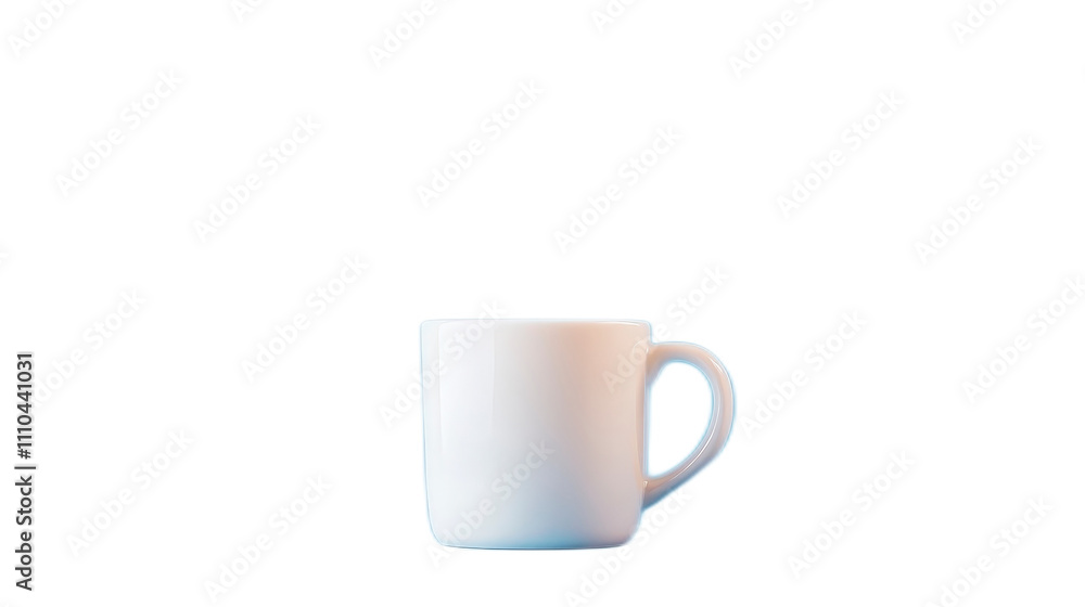 Plain White Coffee Mug on Minimalist Background with Bright Lighting Plain White Coffee Mug on Minimalist Background with Bright Lighting