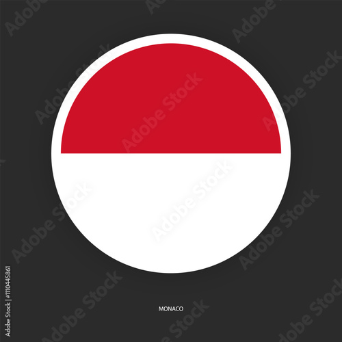 Monaco circle flag icon with shadow on dark background. Monaco button icon with white border isolated dark grey background Free Download Monaco circle flag icon with shadow on dark background. Monaco button icon with white border isolated dark grey background - GFXLoad