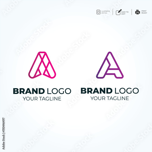 vector A Letter minimalist creative business company Logo Design Free Icon photo