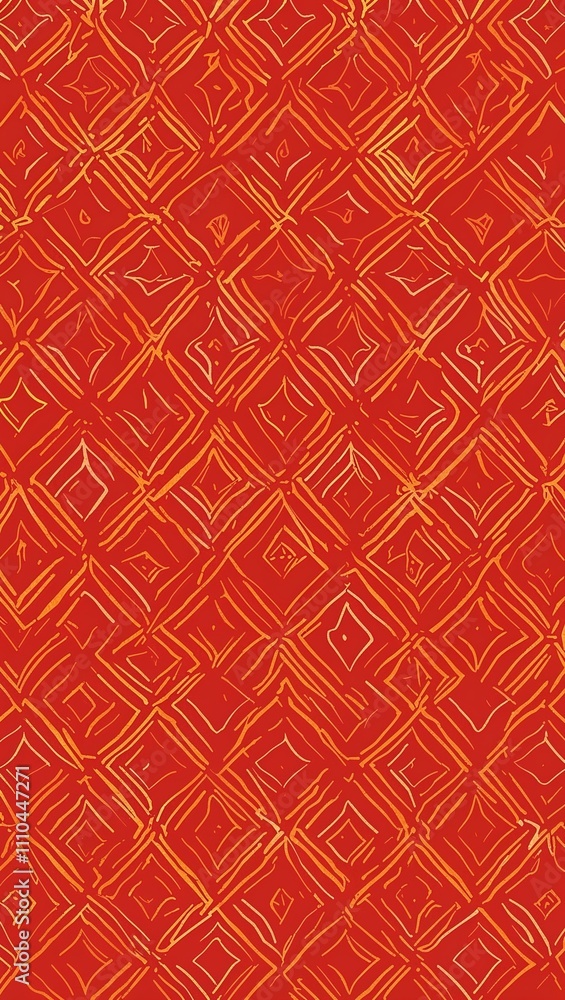 Orange Cross pattern hand drawn design on Red background illustration Orange Cross pattern hand drawn design on Red background illustration