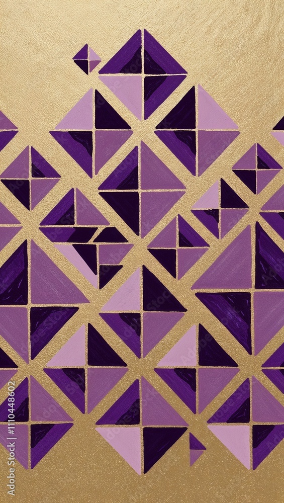 Fototapeta premium Purple Parallelogram pattern hand drawn design on Blue background illustration