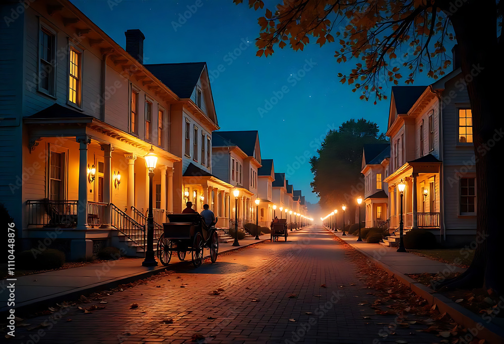 Fototapeta premium street in the town country at night
