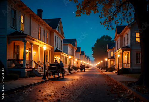 Fototapeta Naklejka Na Ścianę i Meble -  street in the town country at night