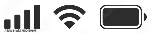 Notification bar battery wifi signal icons PNG illustration