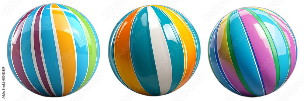 Colorful Striped Spheres 3D Render Abstract Background Shiny Texture Design Elements Colorful Striped Spheres 3D Render Abstract Background Shiny Texture Design Elements