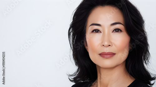 Confident Mature Asian Woman, Beauty Portrait, Skincare