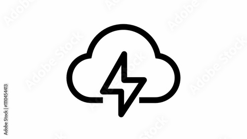 Cloud with thunder- clean and modern weather icon motion design.