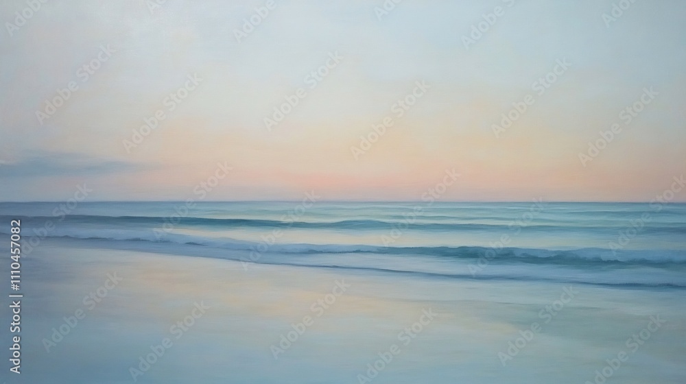Fototapeta premium Seascape at Dawn: Serene Coastal Painting