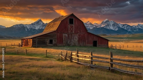 barn in the mountains